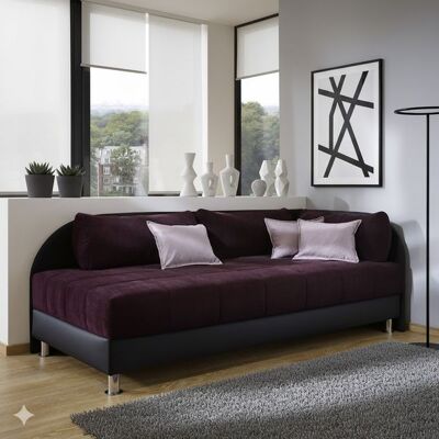 Polsterliege Enea Kunstleder mit Bettkasten Seitenteil rechts Schwarz 76x205x126cm Polsterliege Enea Kunstleder mit Bettkasten Seitenteil rechts Schwarz 76x205x126cm