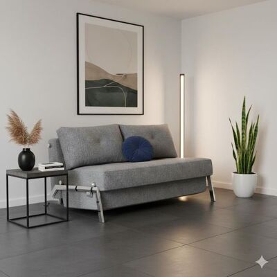 Schlafsofa Dowing Webstoff mit Stauraum Hellgrau 79x145x103cm Schlafsofa Dowing Webstoff mit Stauraum Hellgrau 79x145x103cm