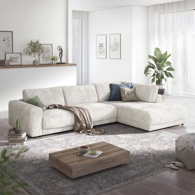 HOMELIV. Ecksofa Bahia 325x225x85cm Weiß 85x325x225cm HOMELIV. Ecksofa Bahia 325x225x85cm Weiß 85x325x225cm