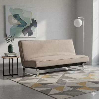 Schlafsofa Astoria Webstoff/Cord mit Lattenrost und Stauraum Sand 90x200x100cm Schlafsofa Astoria Webstoff/Cord mit Lattenrost und Stauraum Sand 90x200x100cm