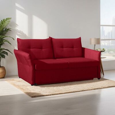 Schlafsofa Retford Webstoff/Velours mit Bettkasten Rot 89x174x82cm Schlafsofa Retford Webstoff/Velours mit Bettkasten Rot 89x174x82cm