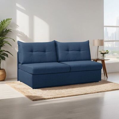 Schlafsofa Retford Webstoff/Velours mit Bettkasten Blau 89x136x82cm Schlafsofa Retford Webstoff/Velours mit Bettkasten Blau 89x136x82cm