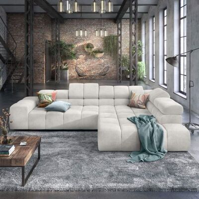 HOMELIV. Ecksofa Charlotta 319x215x82cm Feincord Weiß 70x319x215cm HOMELIV. Ecksofa Charlotta 319x215x82cm Feincord Weiß 70x319x215cm