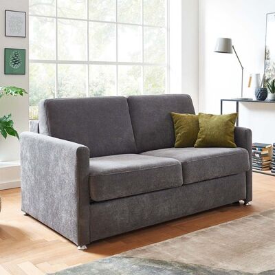 Schlafsofa Tullia Webstoff/Velours mit Lattenrost Dunkelgrau 86x176x97cm Schlafsofa Tullia Webstoff/Velours mit Lattenrost Dunkelgrau 86x176x97cm