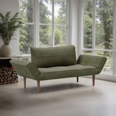 Schlafsofa Lescott Webstoff/Cord/Bouclé Grün 75x200x72cm Schlafsofa Lescott Webstoff/Cord/Bouclé Grün 75x200x72cm