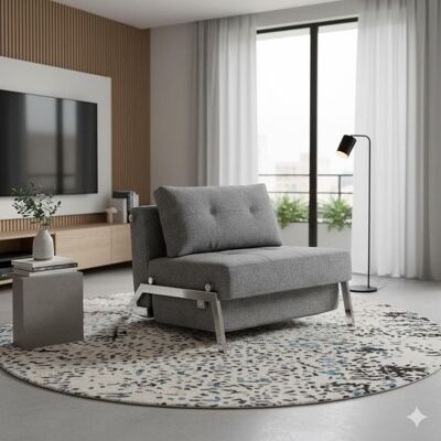 Schlafsessel Dowing Webstoff mit Stauraum Hellgrau 79x95x103cm Schlafsessel Dowing Webstoff mit Stauraum Hellgrau 79x95x103cm