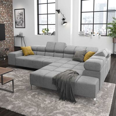 HOMELIV. Ecksofa Cambridge 321x216x85cm Webstoff Hellgrau 72x321x216cm HOMELIV. Ecksofa Cambridge 321x216x85cm Webstoff Hellgrau 72x321x216cm