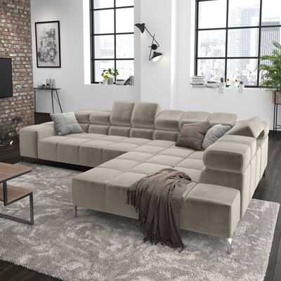 HOMELIV. Ecksofa Cambridge 321x216x85cm Velours Sand 72x321x216cm HOMELIV. Ecksofa Cambridge 321x216x85cm Velours Sand 72x321x216cm