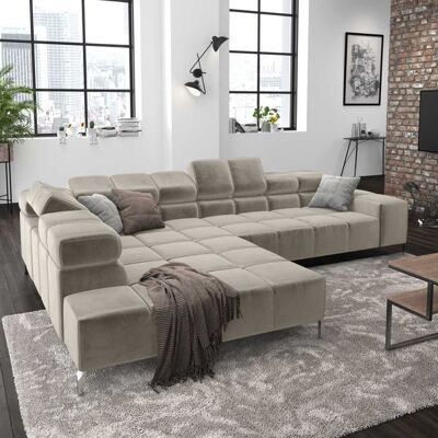 HOMELIV. Ecksofa Cambridge 321x216x85cm Velours Sand 72x321x216cm HOMELIV. Ecksofa Cambridge 321x216x85cm Velours Sand 72x321x216cm