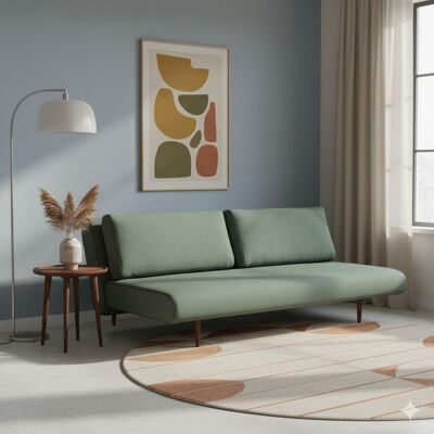 Schlafsofa Chalia Webstoff 200x121x74 cm Grün 74x200x121cm Schlafsofa Chalia Webstoff 200x121x74 cm Grün 74x200x121cm