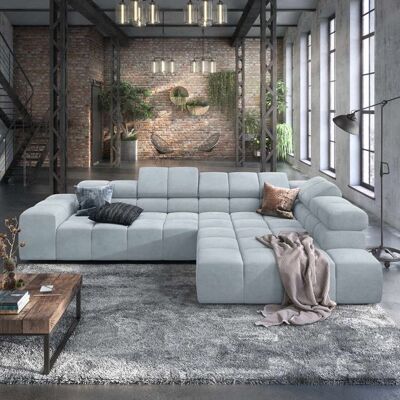 HOMELIV. Ecksofa Charlotta 319x215x82cm Webstoff Blau 70x319x215cm HOMELIV. Ecksofa Charlotta 319x215x82cm Webstoff Blau 70x319x215cm