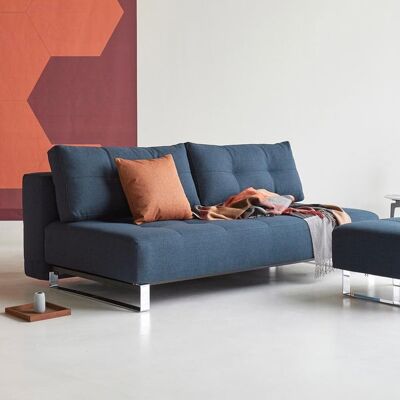 Schlafsofa Isolde Webstoff Blau 83x200x117cm Schlafsofa Isolde Webstoff Blau 83x200x117cm