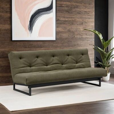 Schlafsofa Frentano Webstoff/Cord mit Lattenrost und Stauraum Grün 92x200x100cm Schlafsofa Frentano Webstoff/Cord mit Lattenrost und Stauraum Grün 92x200x100cm