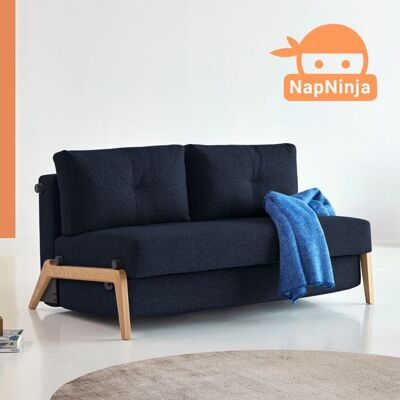 Schlafsofa NapNinja Webstoff mit Stauraum Blau 67x148x98cm Schlafsofa NapNinja Webstoff mit Stauraum Blau 67x148x98cm