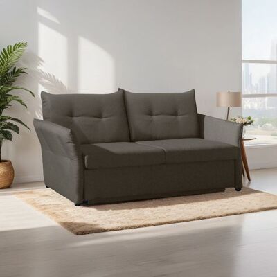 Schlafsofa Retford Webstoff/Velours mit Bettkasten Braun 89x154x82cm Schlafsofa Retford Webstoff/Velours mit Bettkasten Braun 89x154x82cm