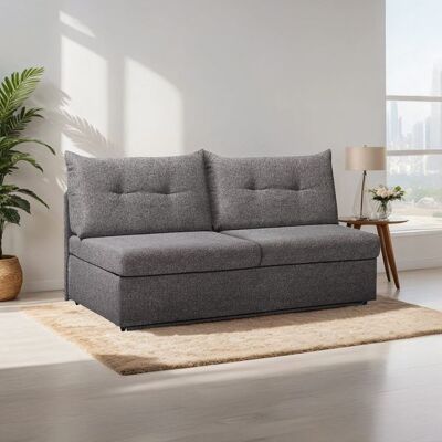 Schlafsofa Retford Webstoff/Velours mit Bettkasten Dunkelgrau 89x156x82cm Schlafsofa Retford Webstoff/Velours mit Bettkasten Dunkelgrau 89x156x82cm
