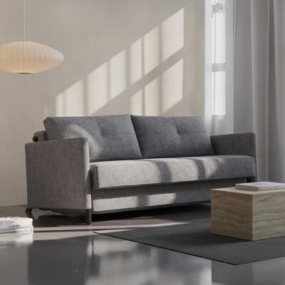 Schlafsofa Kuda Webstoff mit Stauraum Hellgrau 67x154x103cm Schlafsofa Kuda Webstoff mit Stauraum Hellgrau 67x154x103cm