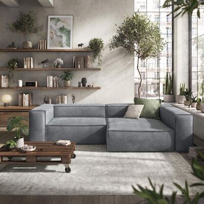 HOMELIV. Glennon Ecksofa Matrix Webstoff Dunkelgrau 68x306x191cm HOMELIV. Glennon Ecksofa Matrix Webstoff Dunkelgrau 68x306x191cm