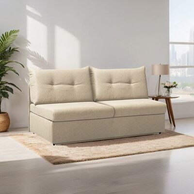 Schlafsofa Retford Webstoff/Velours mit Bettkasten Sand 89x156x82cm Schlafsofa Retford Webstoff/Velours mit Bettkasten Sand 89x156x82cm