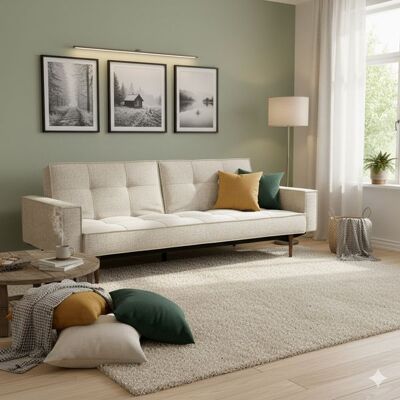 Schlafsofa Gerrard Webstoff/Bouclé Weiß 80x241x91cm Schlafsofa Gerrard Webstoff/Bouclé Weiß 80x241x91cm
