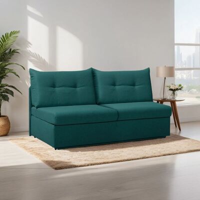 Schlafsofa Retford Webstoff/Velours mit Bettkasten Grün 89x156x82cm Schlafsofa Retford Webstoff/Velours mit Bettkasten Grün 89x156x82cm