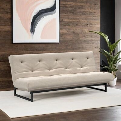 Schlafsofa Frentano Webstoff/Cord mit Lattenrost und Stauraum Sand 92x200x100cm Schlafsofa Frentano Webstoff/Cord mit Lattenrost und Stauraum Sand 92x200x100cm