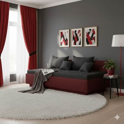 Sofaliege Eriko Kunstleder mit Bettkasten Rot 72x204x109cm Sofaliege Eriko Kunstleder mit Bettkasten Rot 72x204x109cm