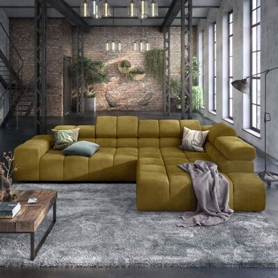 HOMELIV. Ecksofa Charlotta 319x215x82cm Feincord Grün 70x319x215cm HOMELIV. Ecksofa Charlotta 319x215x82cm Feincord Grün 70x319x215cm