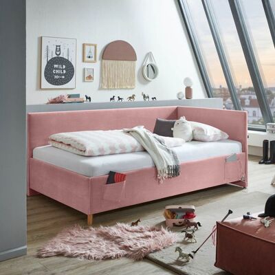 Polsterliege Pauka Komfort Cord Rosa 90x150x210cm Polsterliege Pauka Komfort Cord Rosa 90x150x210cm