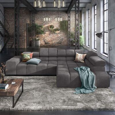 HOMELIV. Ecksofa Charlotta 319x215x82cm Feincord Dunkelgrau 70x319x215cm HOMELIV. Ecksofa Charlotta 319x215x82cm Feincord Dunkelgrau 70x319x215cm