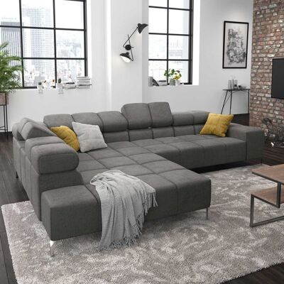HOMELIV. Ecksofa Cambridge 321x216x85cm Webstoff Dunkelgrau 72x321x216cm HOMELIV. Ecksofa Cambridge 321x216x85cm Webstoff Dunkelgrau 72x321x216cm