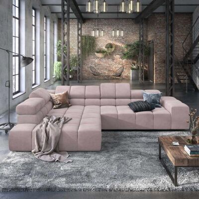 HOMELIV. Ecksofa Charlotta 319x215x82cm Webstoff Rosa 70x319x215cm HOMELIV. Ecksofa Charlotta 319x215x82cm Webstoff Rosa 70x319x215cm