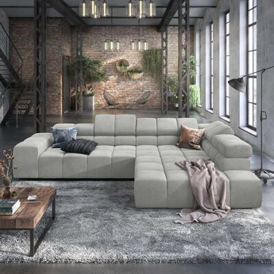 HOMELIV. Ecksofa Charlotta 319x215x82cm Webstoff Hellgrau 70x319x215cm HOMELIV. Ecksofa Charlotta 319x215x82cm Webstoff Hellgrau 70x319x215cm