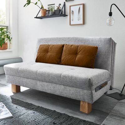 Schlafsofa Valda Webstoff mit Lattenrost Hellgrau 88x144x97cm Schlafsofa Valda Webstoff mit Lattenrost Hellgrau 88x144x97cm