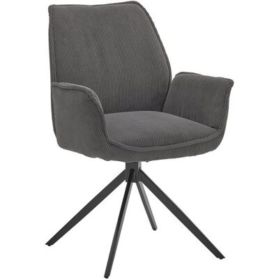 Musterring Armlehnstuhl Tiama Cord/Eisen drehbar Schwarz 91x63x65cm Musterring Armlehnstuhl Tiama Cord/Eisen drehbar Schwarz 91x63x65cm