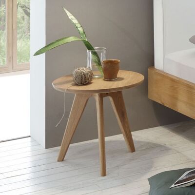 Bett-Beistelltisch Rakaia Eiche/Nussbaum Massivholz 45 cm x 52 cm Bett-Beistelltisch Rakaia Eiche/Nussbaum Massivholz 45 cm x 52 cm