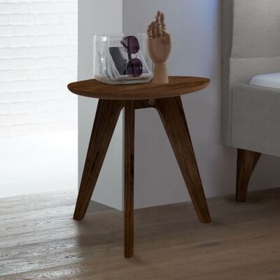 Bett-Beistelltisch Rakaia Eiche/Nussbaum Massivholz Braun 45 cm x 44 cm Bett-Beistelltisch Rakaia Eiche/Nussbaum Massivholz Braun 45 cm x 44 cm
