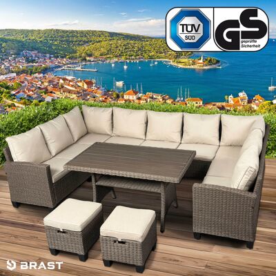 Brast Polyrattan Garten Sitzgruppe FAMILY braun/beige Brast Polyrattan Garten Sitzgruppe FAMILY braun/beige