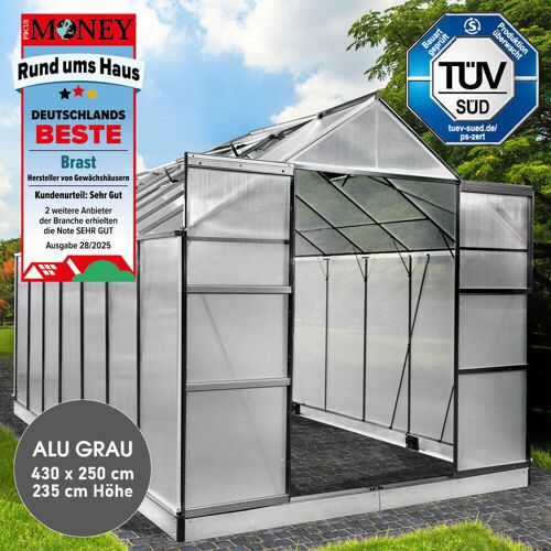 Brast Aluminium-Gewächshaus 430x250x235 anthrazit