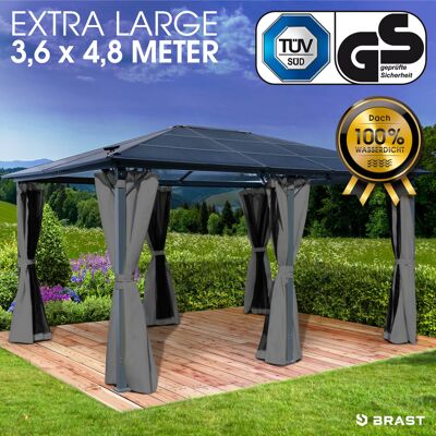 Brast Alu-Pavillon PREMIUM 3,6x4,8 m grau Brast Alu-Pavillon PREMIUM 3,6x4,8 m grau