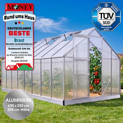 Brast Aluminium Gewächshaus 490x250x205 Brast Aluminium Gewächshaus 490x250x205