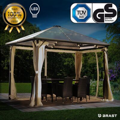 Brast Alu Gartenpavillon SUMMERDREAM 3x3m beige inkl. LEDs Brast Alu Gartenpavillon SUMMERDREAM 3x3m beige inkl. LEDs