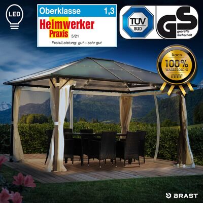 Brast Alu-Pavillon PREMIUM 3x4m beige inkl. LEDs Brast Alu-Pavillon PREMIUM 3x4m beige inkl. LEDs