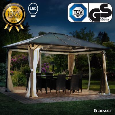 Brast Alu-Pavillon SUMMERDREAM 3x4m beige inkl. LEDs Brast Alu-Pavillon SUMMERDREAM 3x4m beige inkl. LEDs