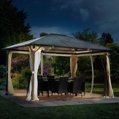 Brast Alu-Pavillon SUMMERDREAM 3x4m beige inkl. LEDs Brast Alu-Pavillon SUMMERDREAM 3x4m beige inkl. LEDs