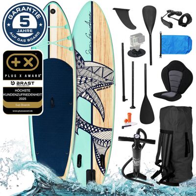 Brast Aufblasbares SUP Board Set mit Sitz SHARK 320 nature Brast Aufblasbares SUP Board Set mit Sitz SHARK 320 nature