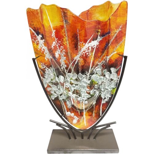 Glasvas Silbernes Schilf & Ständer H 47,5cm - Benjamin