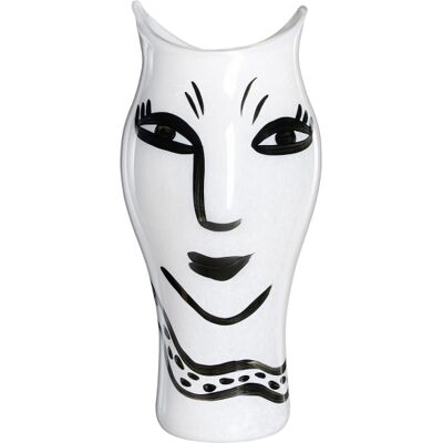 Open Minds Vase Weiß/Schwarz, H 36cm - Kosta Boda Open Minds Vase Weiß/Schwarz, H 36cm - Kosta Boda