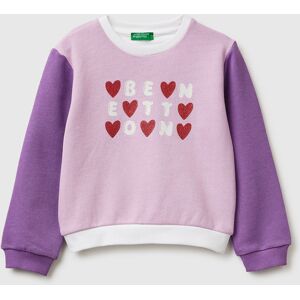 United Benetton, Sweatshirt Mit Glitzer-logodruck, Flieder, Kinder United Benetton, Sweatshirt Mit Glitzer-logodruck, Flieder, Kinder