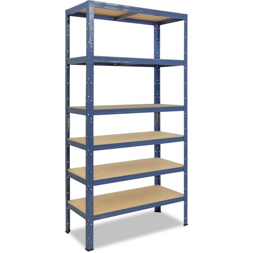 shelfplaza HOME 230x110x60 cm Schwerlastregal in blau mit 6 Böden und 145 kg Traglast pro Boden